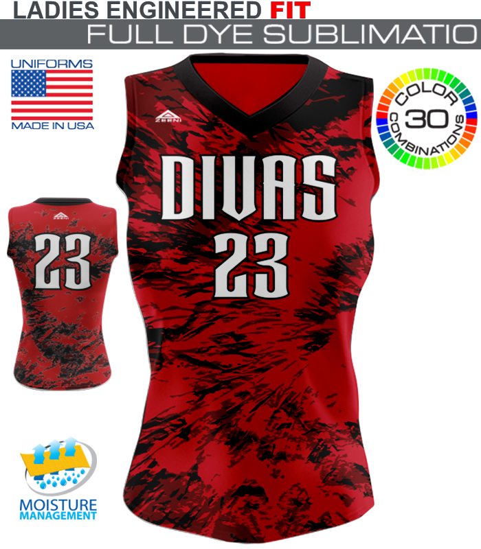 1073 | Divas Full Dye Sublimation Softball Jersey (lettering included)